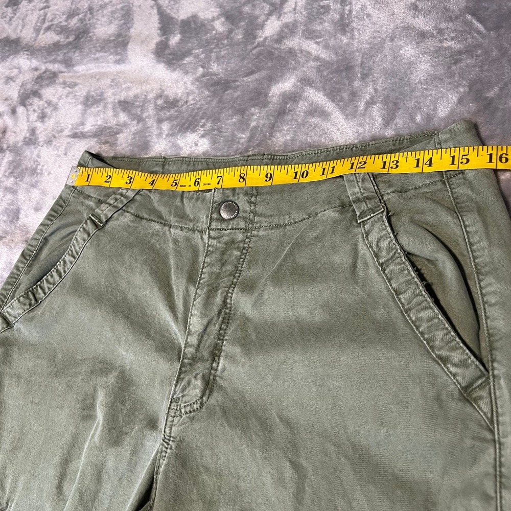 American Eagle Green Cargo Pants Womens 10 Regular Wide Leg Baggy Utility Y2K - Picture 4 of 9